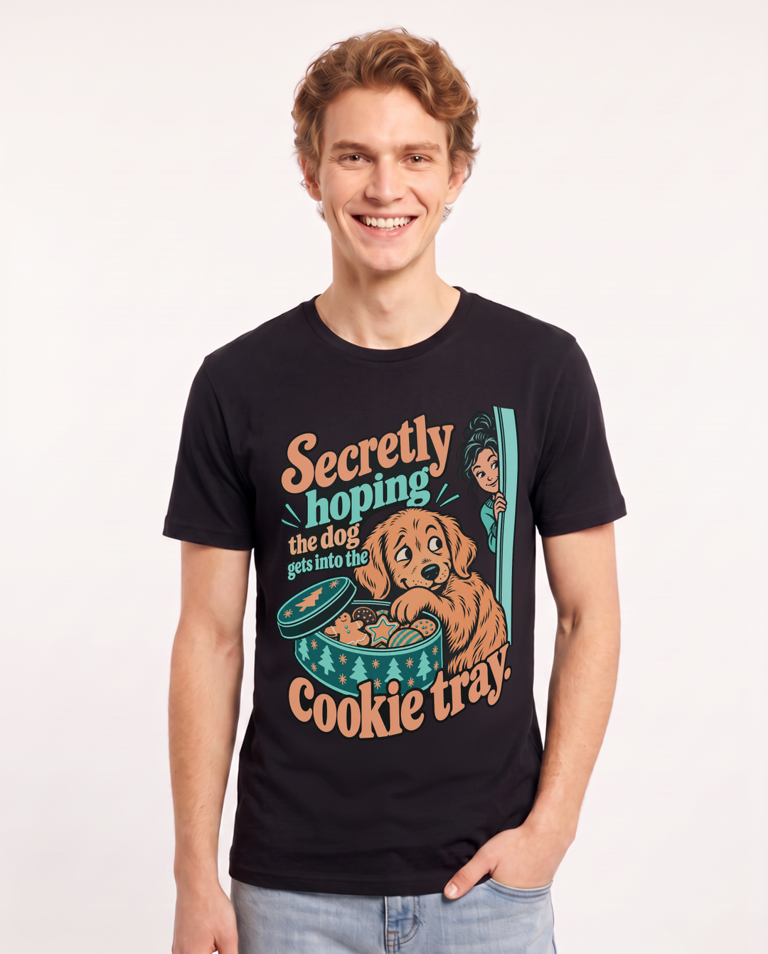 Christmas Black T-Shirt for Men – Holiday Theme Graphic Tee product image 3