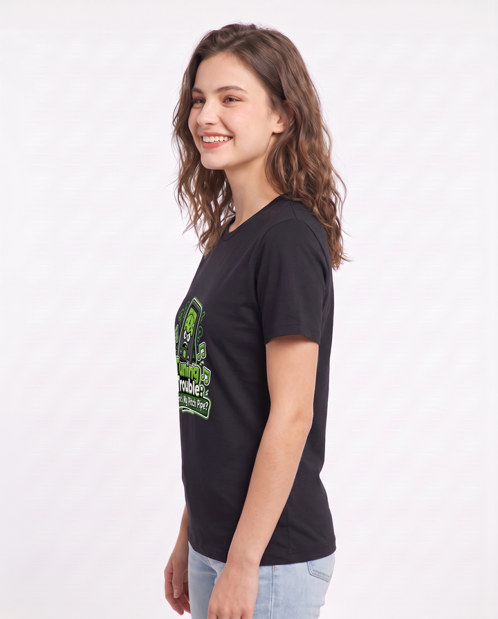 Tuning Trouble: Where's My Pitch Pipe? Women's Black T-Shirt product image 3