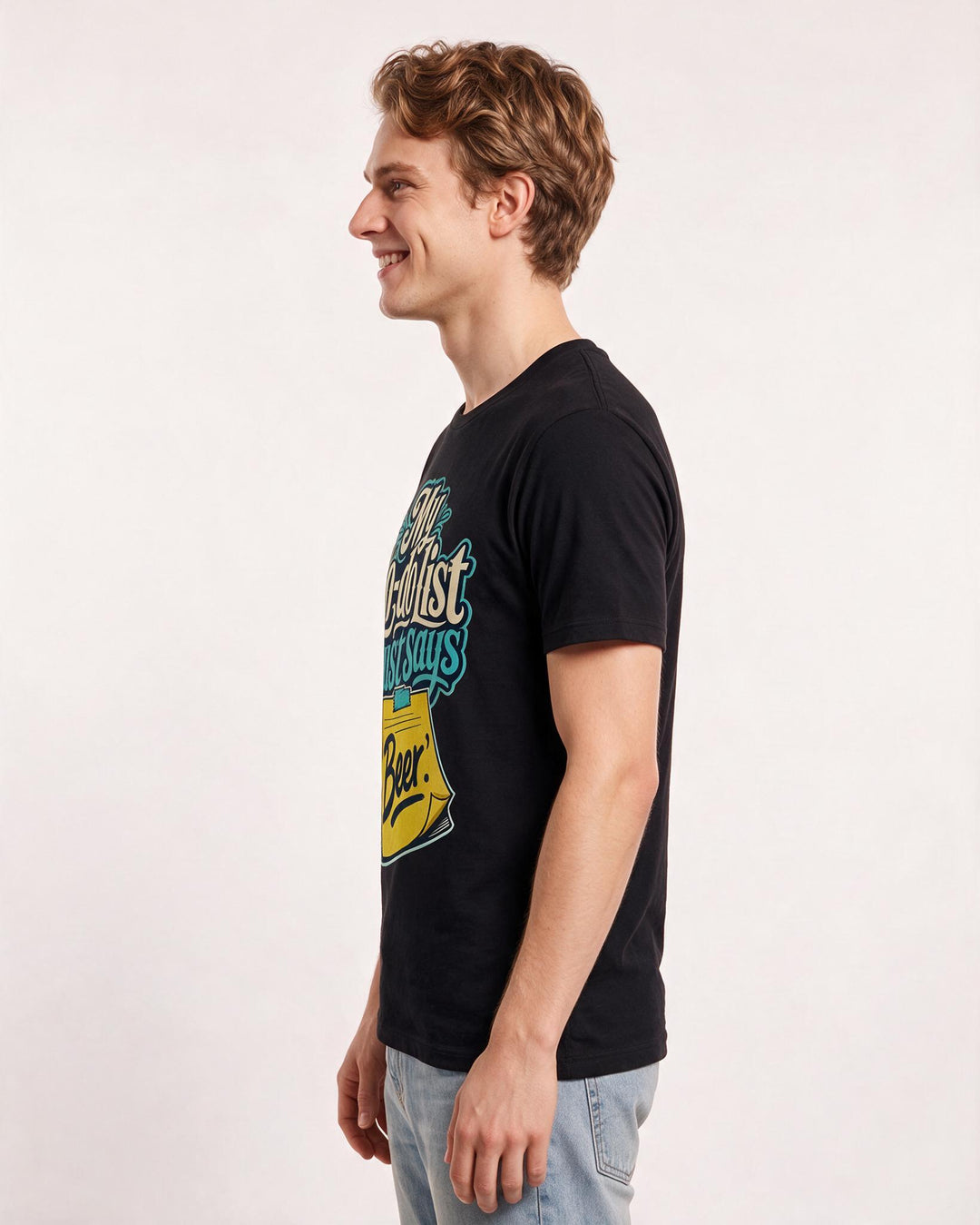 Beer Men's Black T-Shirt – My to-do list just says 'Beer.' product image 2