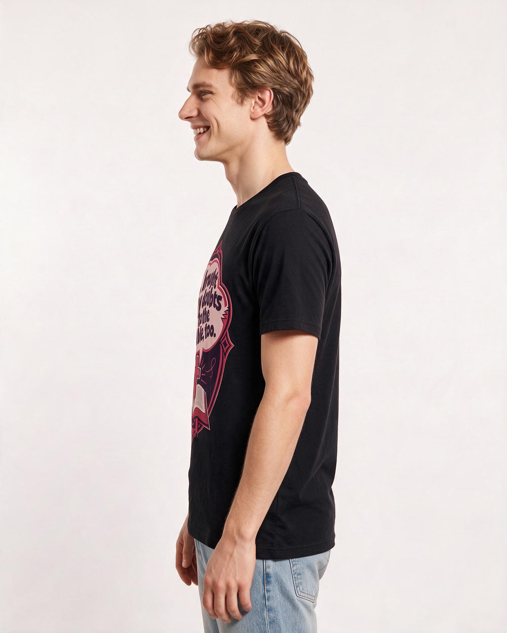 Graphic Men's Black T-Shirt - I brought my doubts to the table, too. product image 2