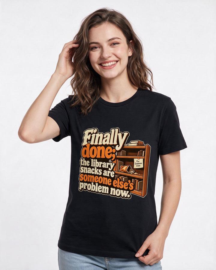Graduation Black T-Shirt for Women – Everyday Expression Graphic Tee product image 1