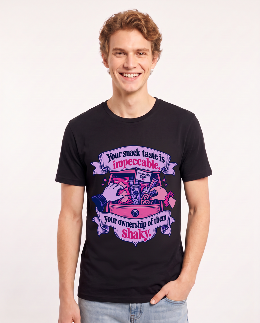 Couples Black T-Shirt for Men – Everyday Expression Graphic Tee product image 3