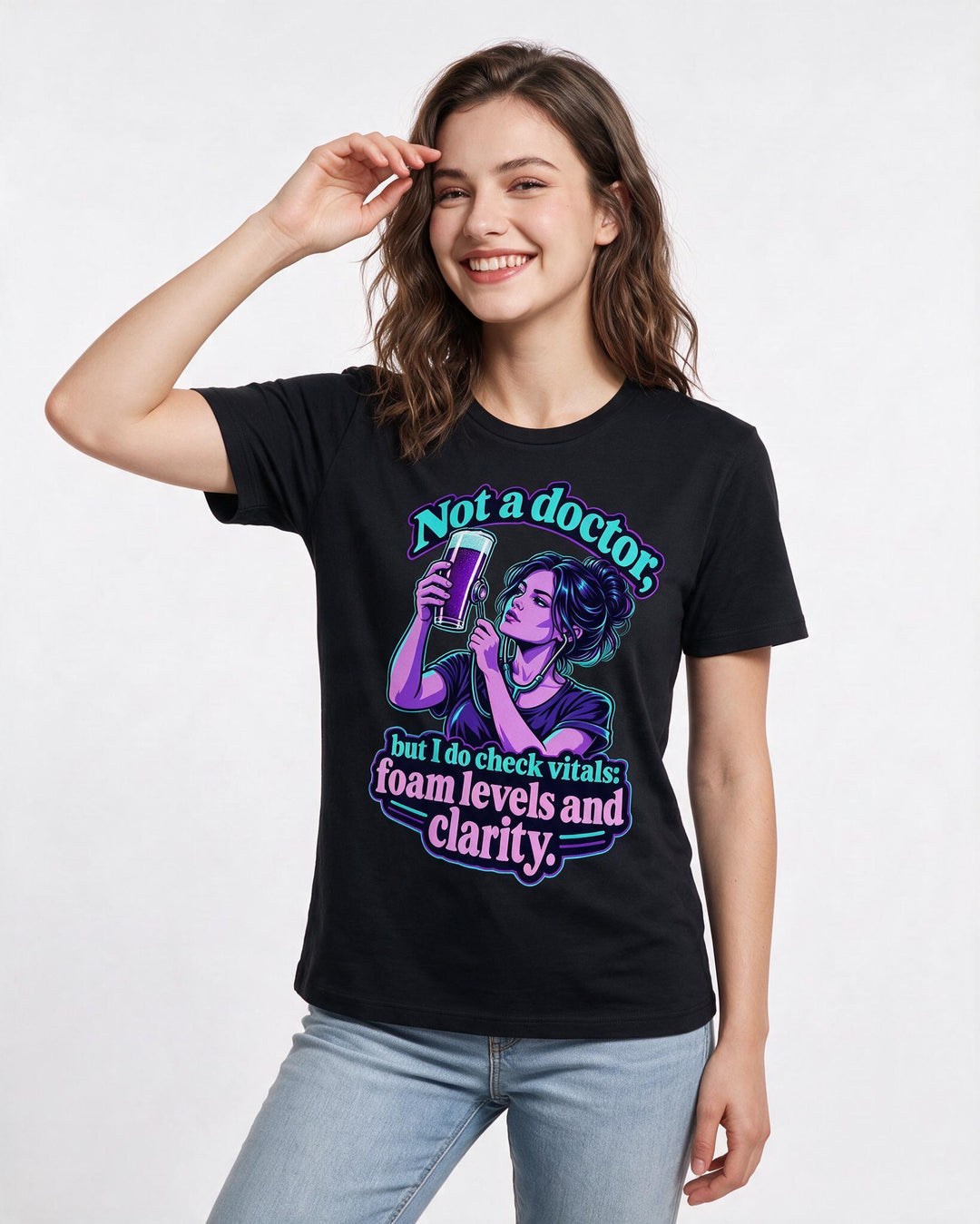 Beer Black T-Shirt for Women – Everyday Expression Graphic Tee product image 1