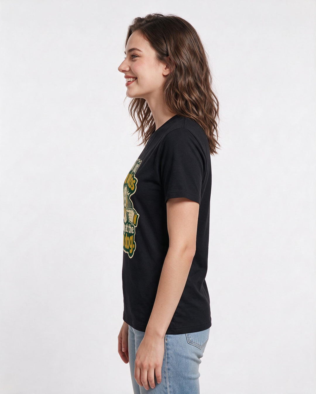 Couples Women's Black T-Shirt - We're just two weirdos pointing at the product image 2