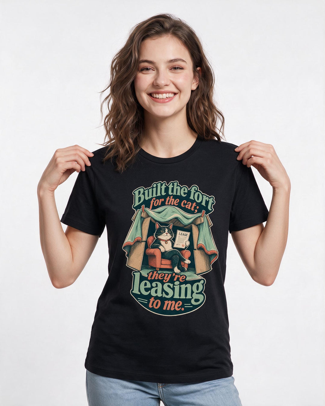 Cat Lover Black T-Shirt for Women – Everyday Expression Graphic Tee product image 1