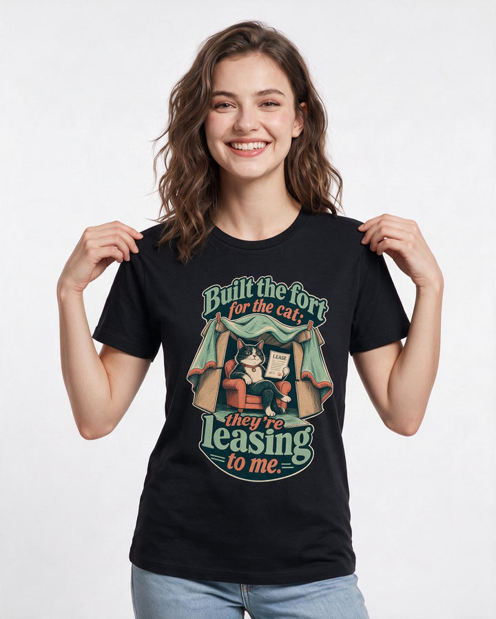 Cat Lover Black T-Shirt for Women – Everyday Expression Graphic Tee product image 1