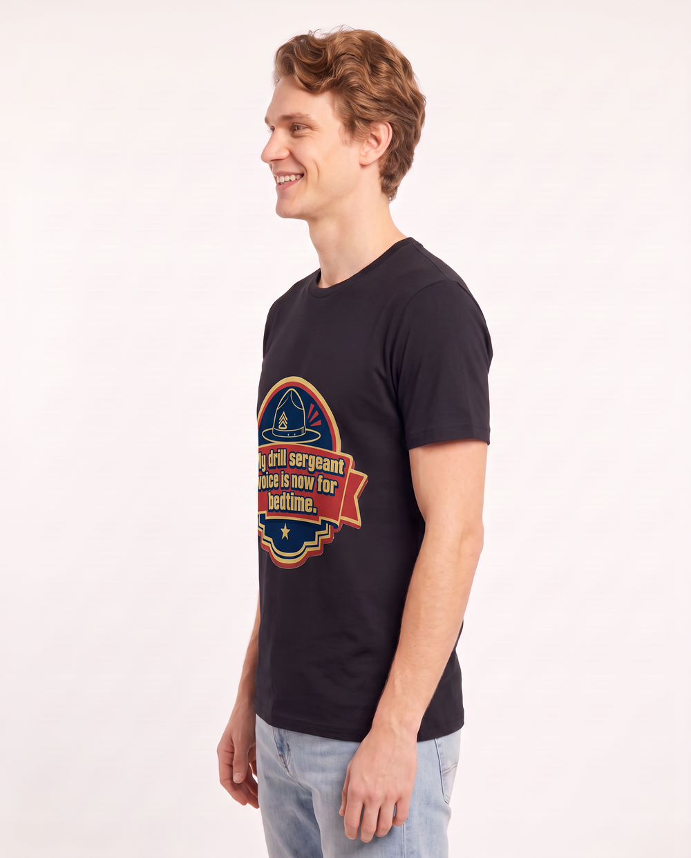 Graphic Men's Black T-Shirt - My drill sergeant voice is now for product image 2