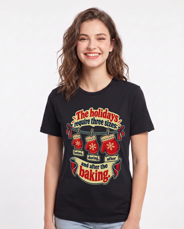 Christmas Black T-Shirt for Women – Holiday Theme Graphic Tee product image 3
