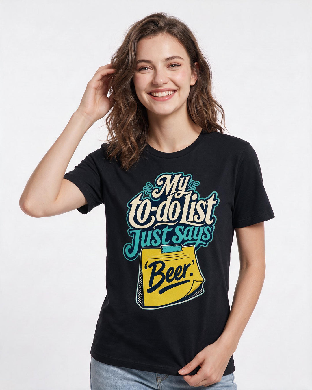 Funny Beer Women's Black T-Shirt – Beer. product image 3