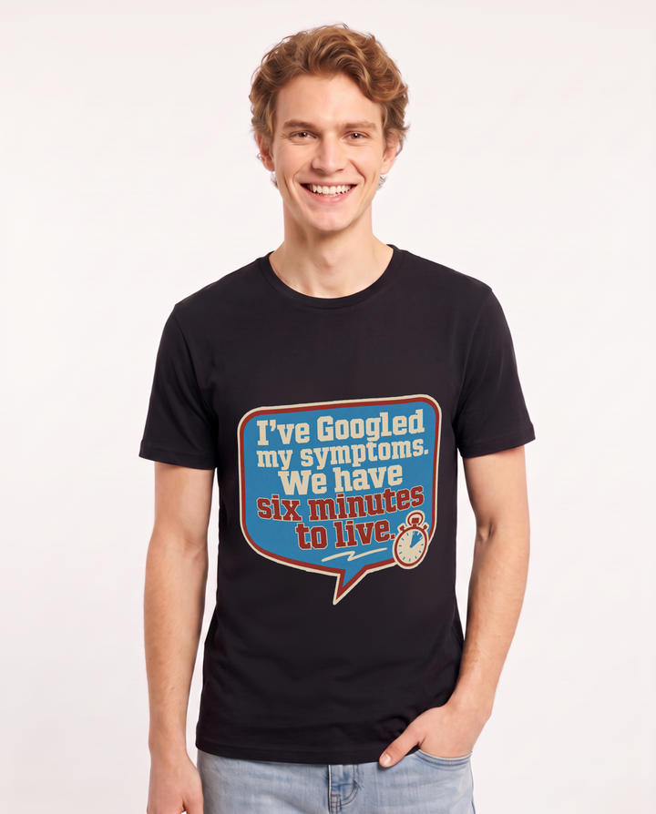 Graphic Men's Black T-Shirt - I've Googled my symptoms. We have six product image 1