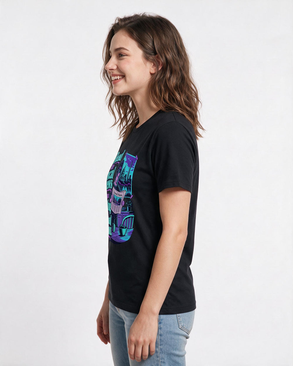 Political Statement Black T-Shirt for Women – Everyday Expression Graphic Tee product image 2