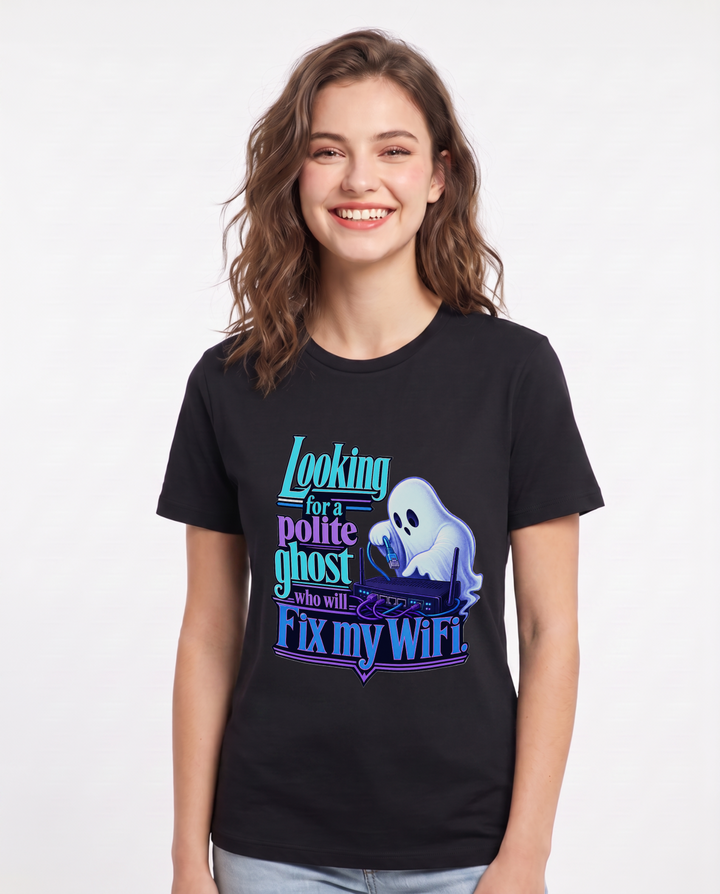 Halloween Black T-Shirt for Women – Halloween Theme Graphic Tee product image 3