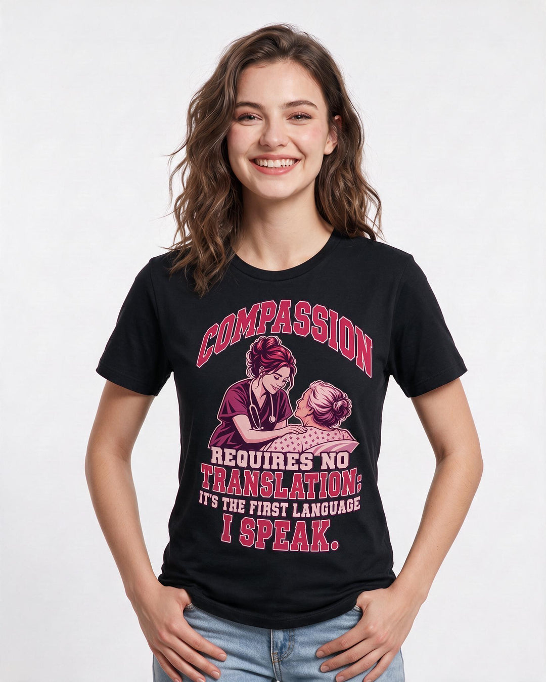 Nurse Black T-Shirt for Women – Nursing Life Graphic Tee product image 1