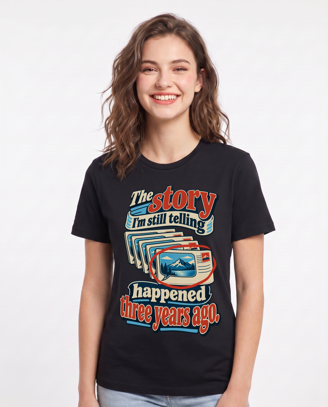 Meme Black T-Shirt for Women – Everyday Expression Graphic Tee product image 3