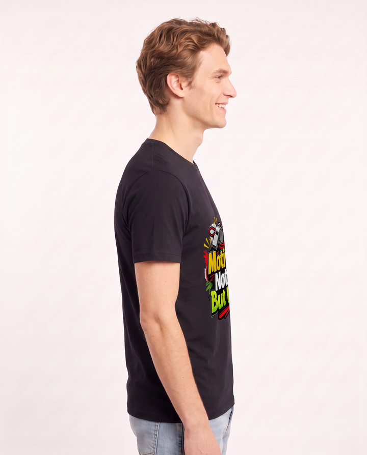 Motivation: Not Free, But Worth It Men's Black T-Shirt product image 3