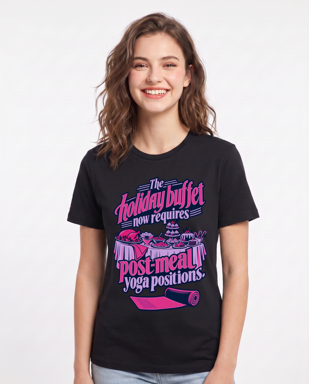 Christmas Black T-Shirt for Women – Holiday Theme Graphic Tee product image 3