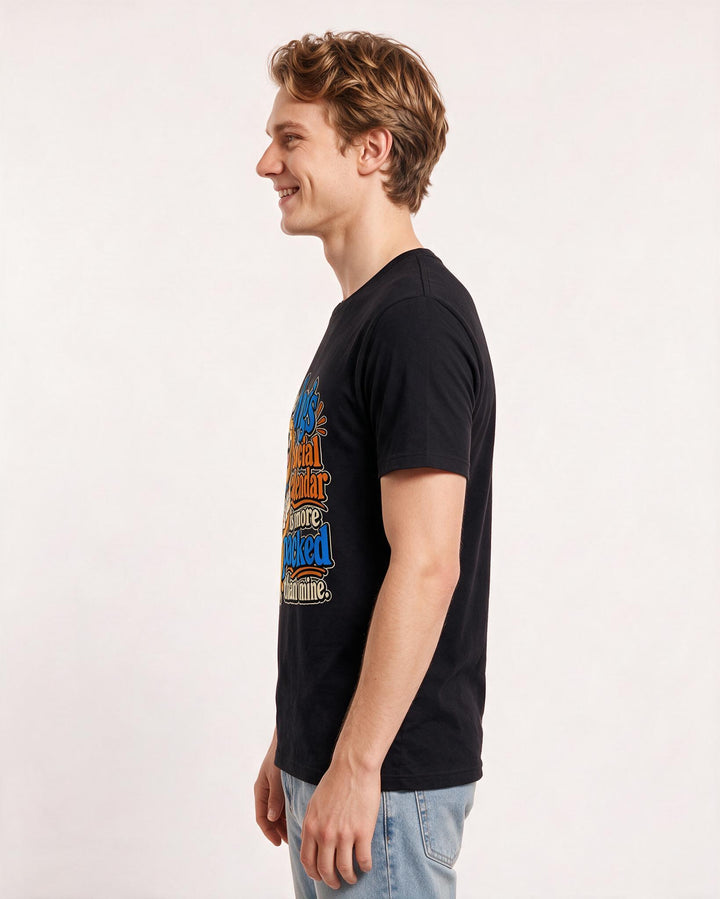 Cat Lover Black T-Shirt for Men – Everyday Expression Graphic Tee product image 2