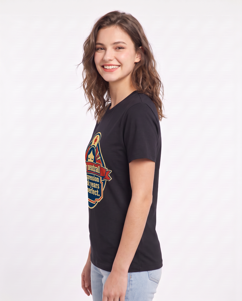 Nurse Gift Women's Black T-Shirt - My neutral expression took years to product image 2