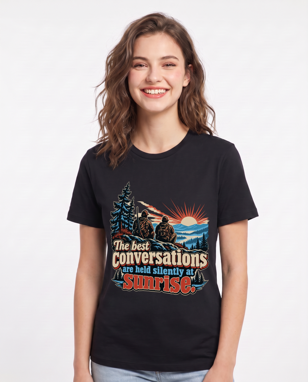 Hunting Black T-Shirt for Women – Everyday Expression Graphic Tee product image 3