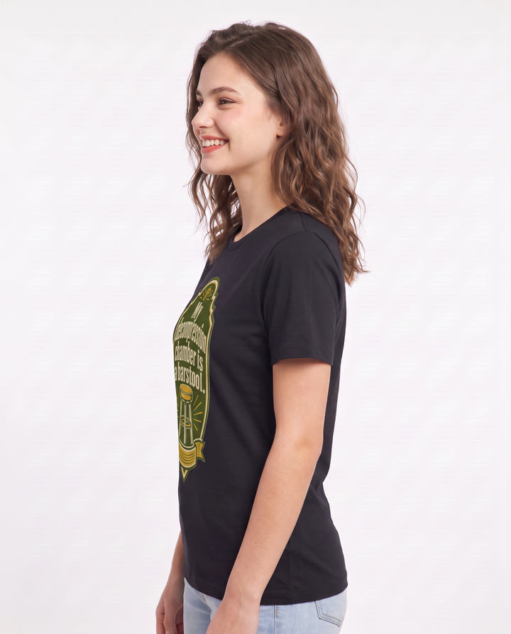 Funny Beer Women's Black T-Shirt - My decompression chamber is a product image 2
