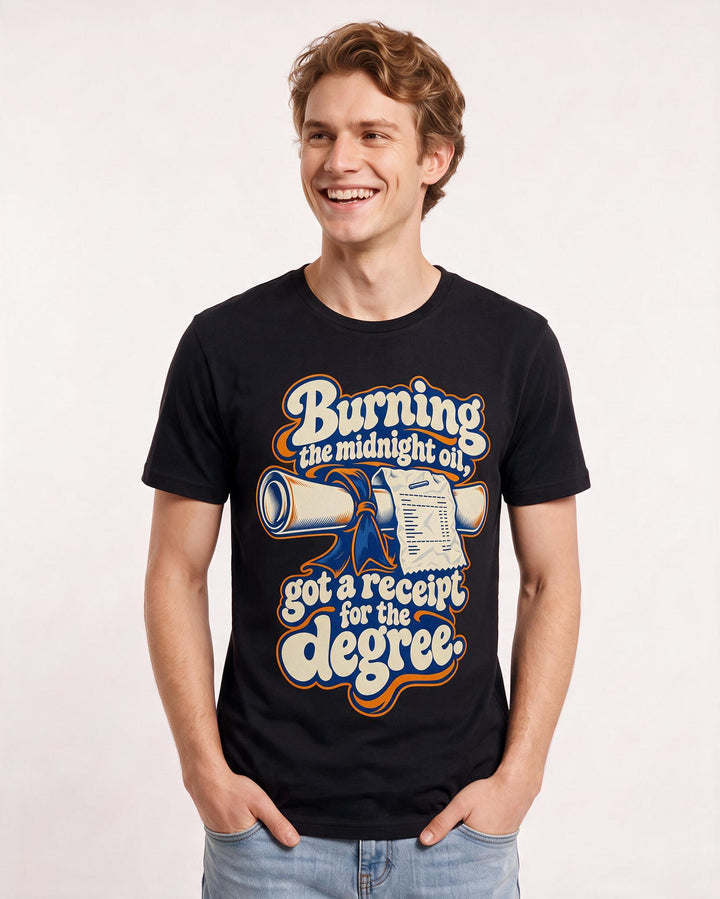 Graduation Black T-Shirt for Men – Everyday Expression Graphic Tee product image 1