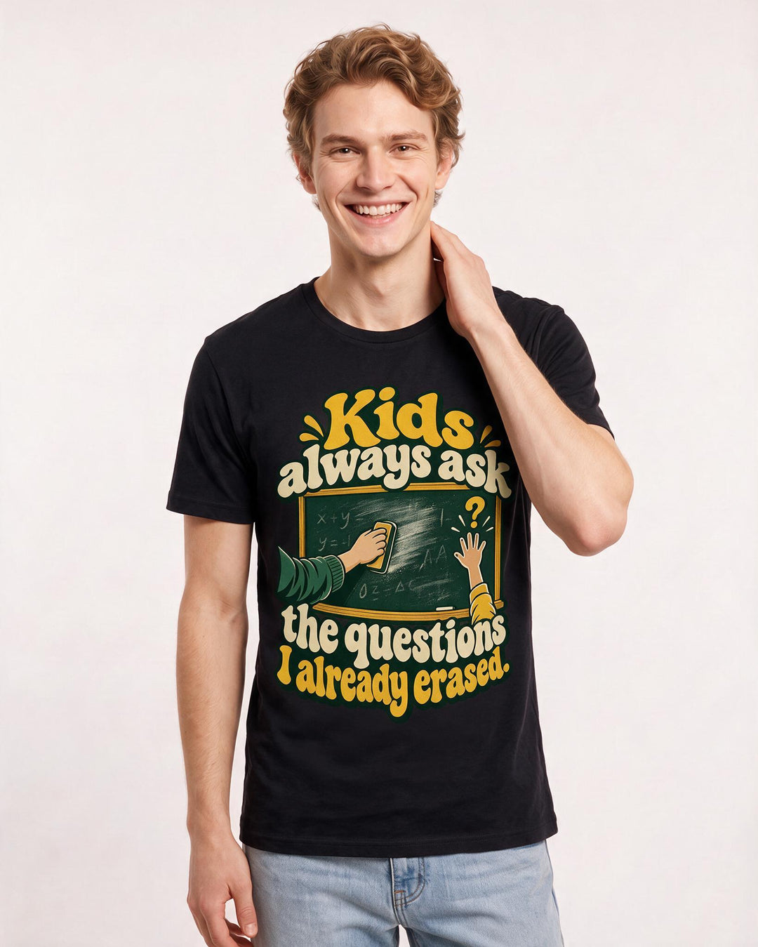 Teacher Black T-Shirt for Men – Everyday Expression Graphic Tee product image 1