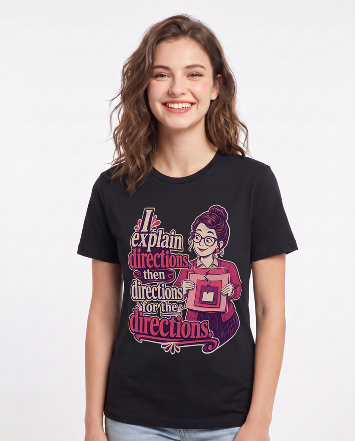 Teacher Black T-Shirt for Women – Everyday Expression Graphic Tee product image 3