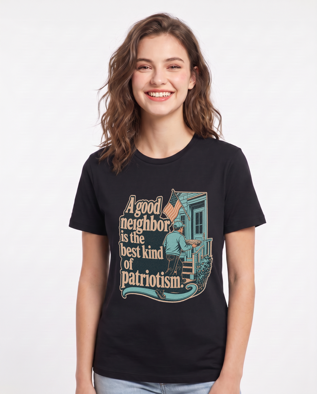 Patriotic Black T-Shirt for Women – Everyday Expression Graphic Tee product image 1