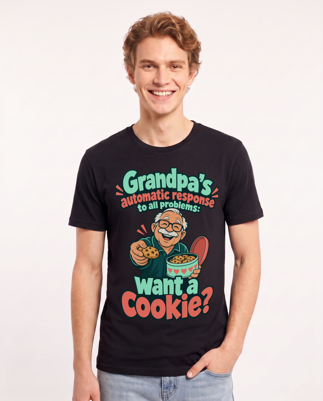 Grandparent Black T-Shirt for Men – Everyday Expression Graphic Tee product image 3