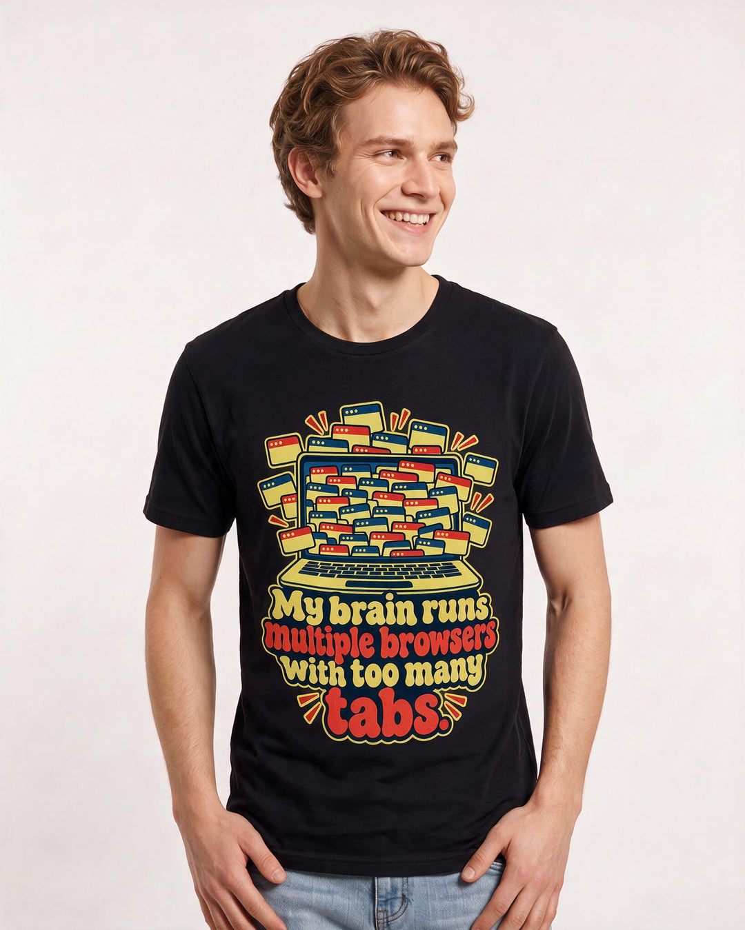 Neurodiversity Black T-Shirt for Men – Everyday Expression Graphic Tee product image 1