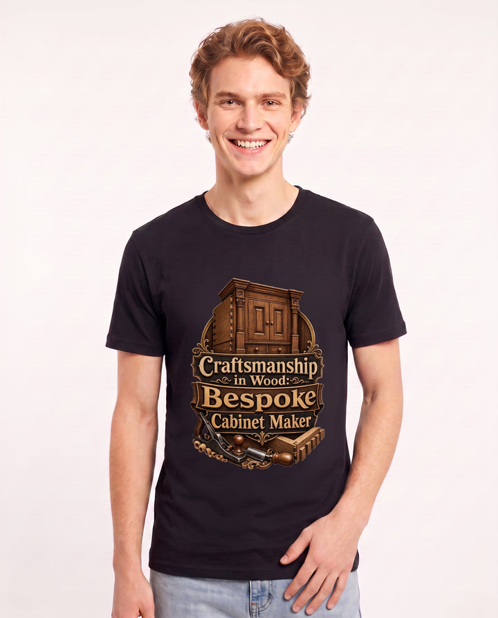 Craftsmanship in Wood: Bespoke Cabinet Maker Men's Black T-Shirt product image 1