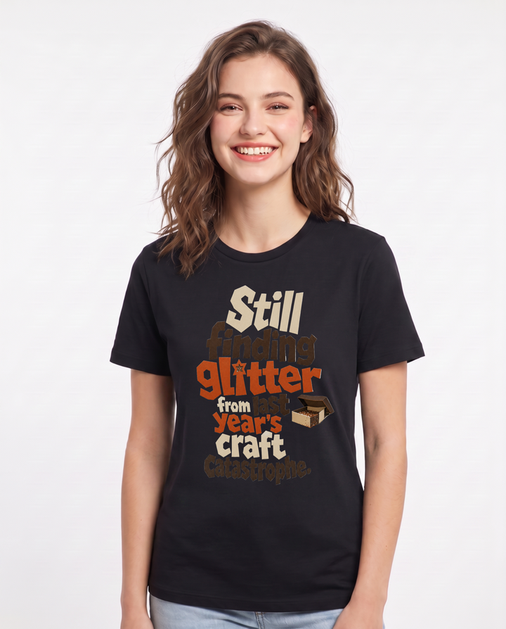 Christmas Black T-Shirt for Women – Holiday Theme Graphic Tee product image 3