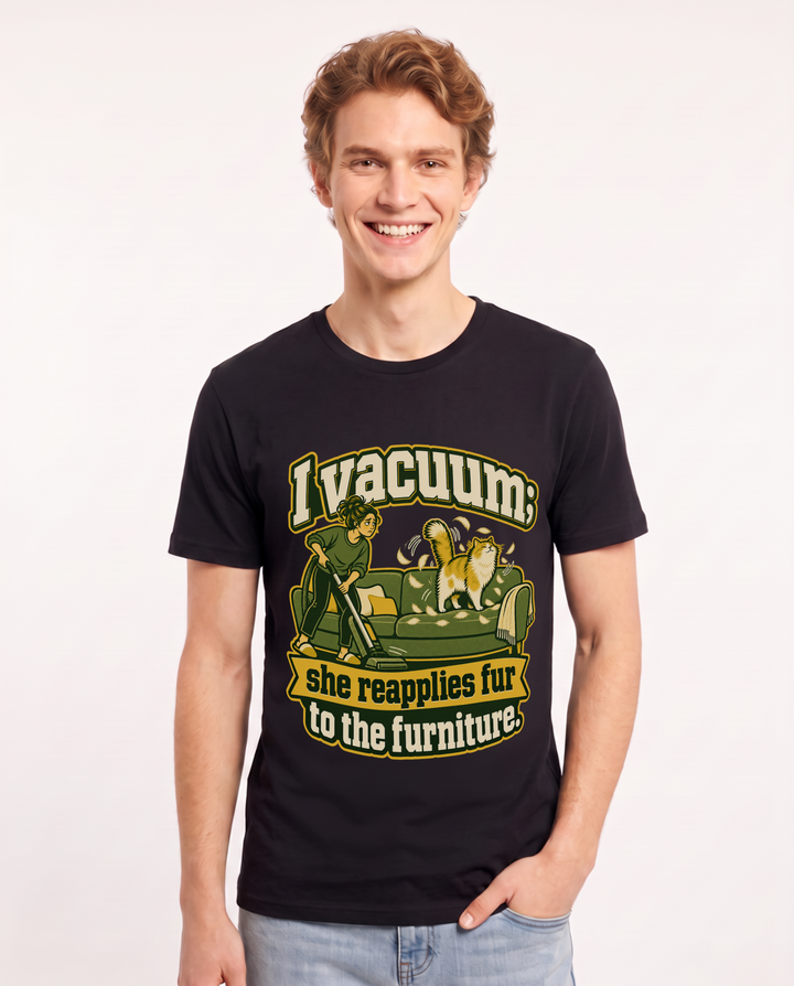 Cat Lover Black T-Shirt for Men – Everyday Expression Graphic Tee product image 3