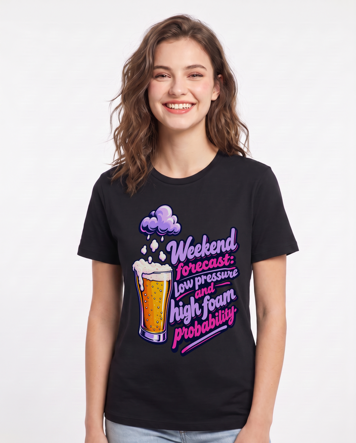 Beer Black T-Shirt for Women – Everyday Expression Graphic Tee product image 3