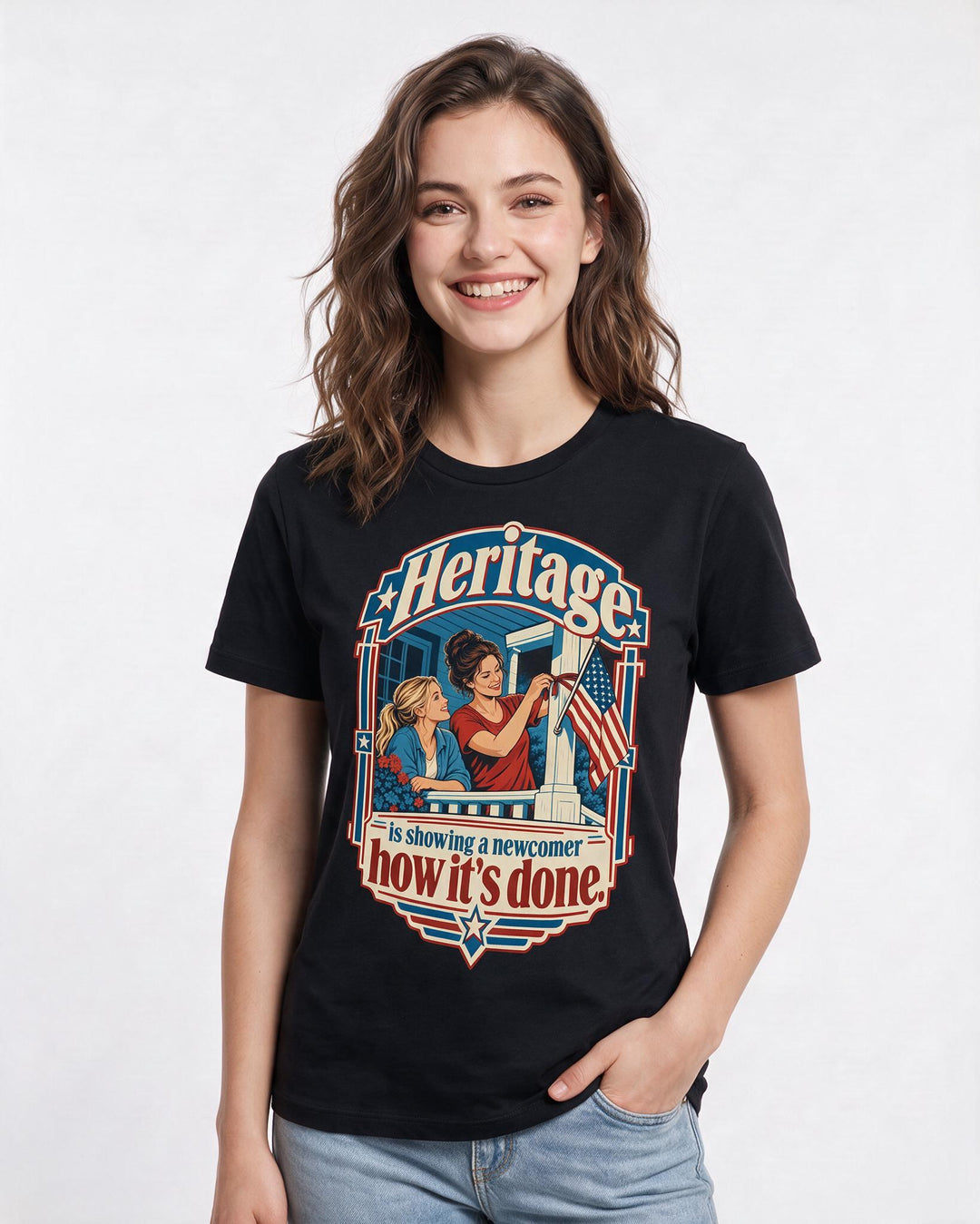 Patriotic Black T-Shirt for Women – Everyday Expression Graphic Tee product image 1
