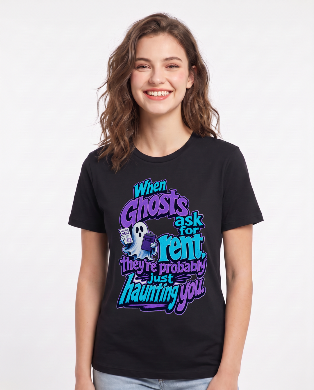 Halloween Black T-Shirt for Women – Halloween Theme Graphic Tee product image 3