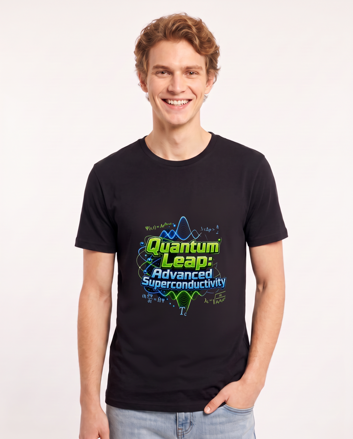 Quantum Leap: Advanced Superconductivity Men's Black T-Shirt product image 2
