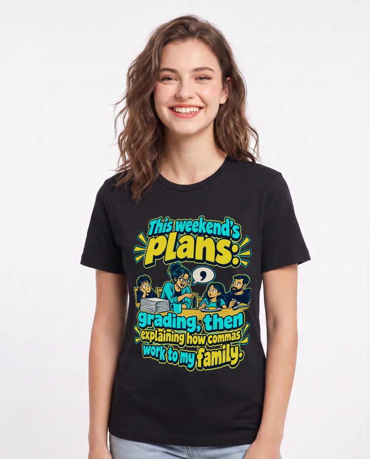 Teacher Black T-Shirt for Women – Everyday Expression Graphic Tee product image 3
