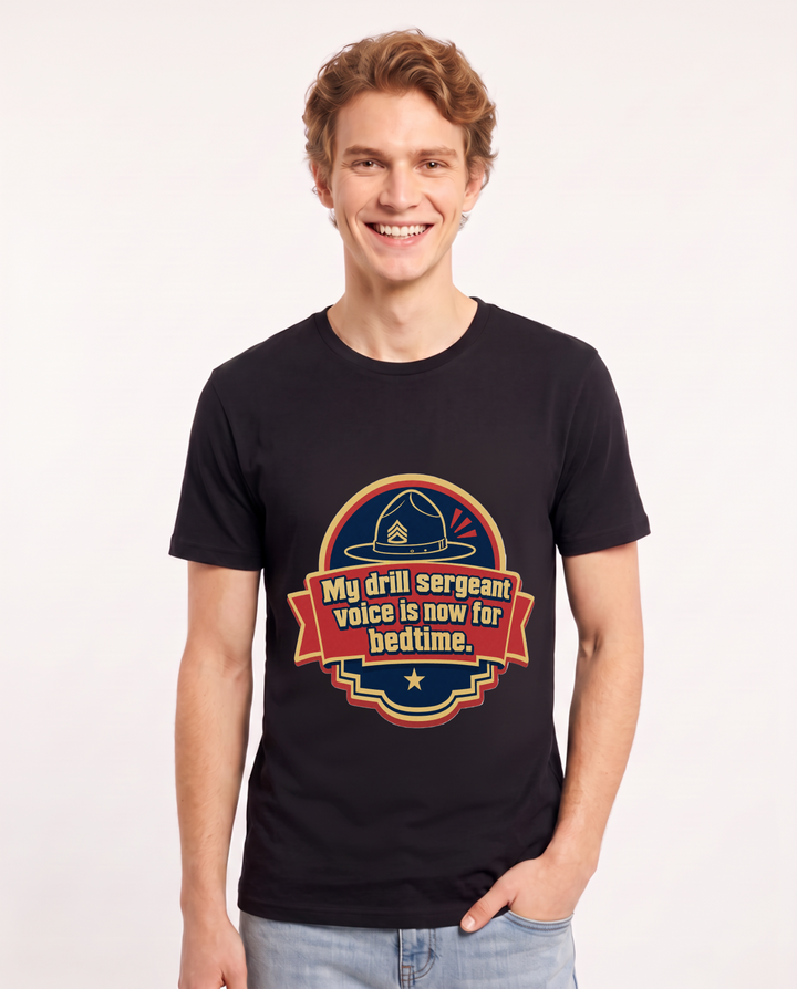 Graphic Men's Black T-Shirt - My drill sergeant voice is now for product image 1
