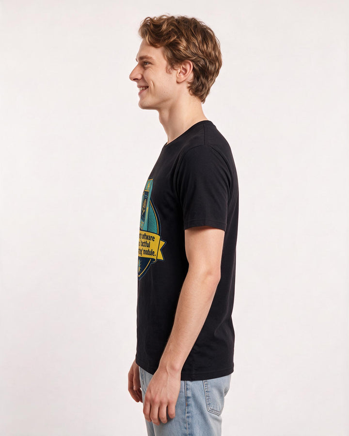 Graphic Men's Black T-Shirt - My honesty software lacks a 'tactful product image 2