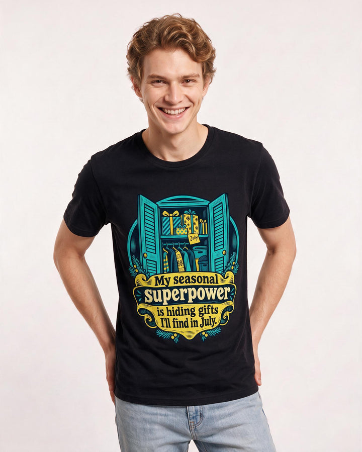 Christmas Black T-Shirt for Men – Holiday Theme Graphic Tee product image 1