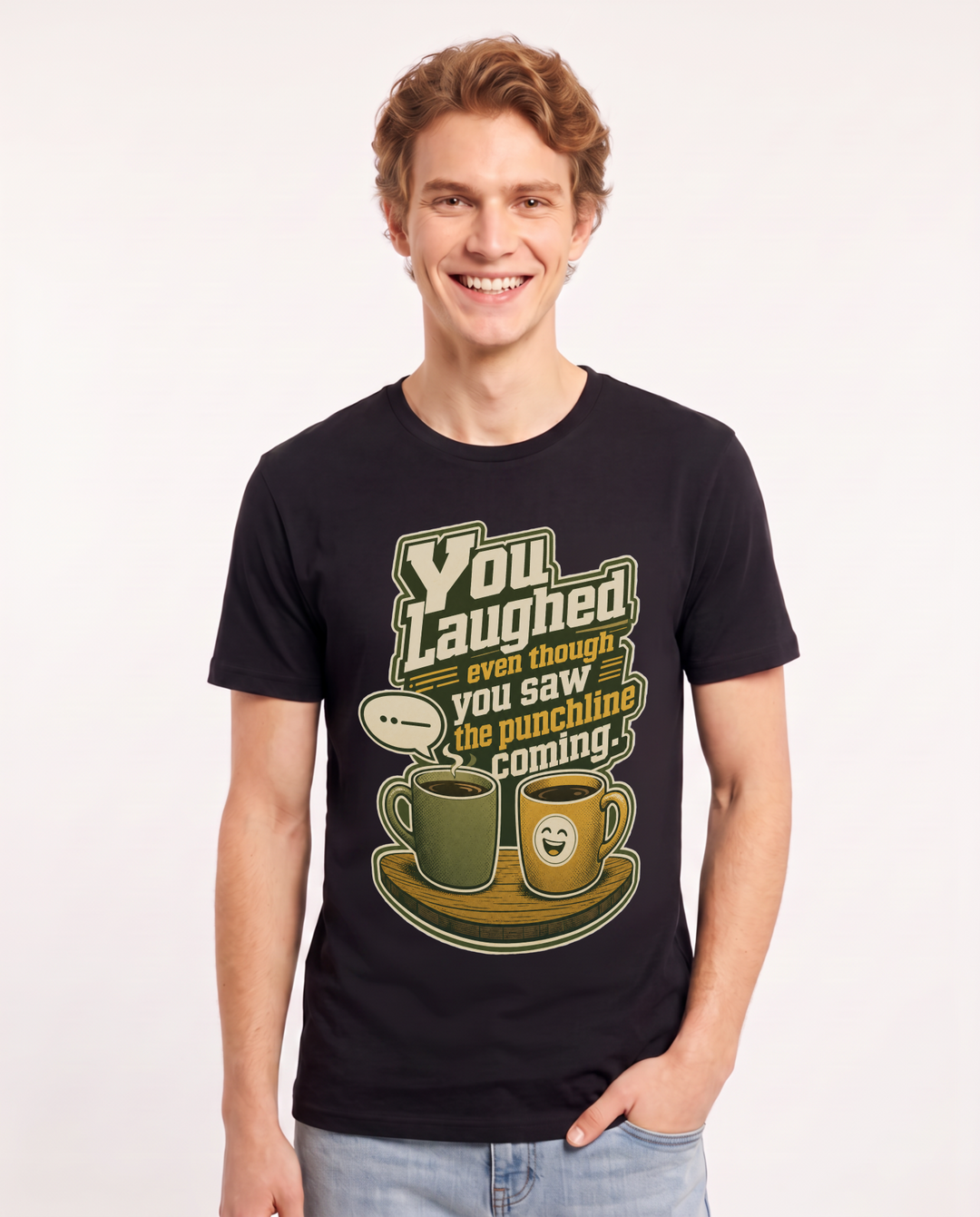 Couples Black T-Shirt for Men – Everyday Expression Graphic Tee product image 1