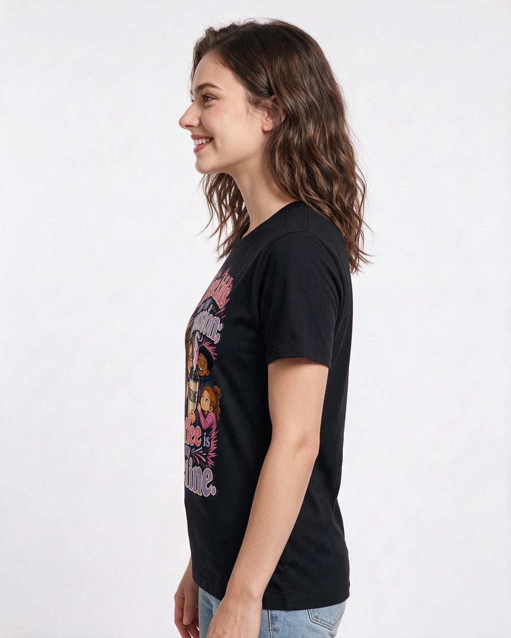 Teacher Women's Black T-Shirt – These kids are my passion; that coffee product image 2