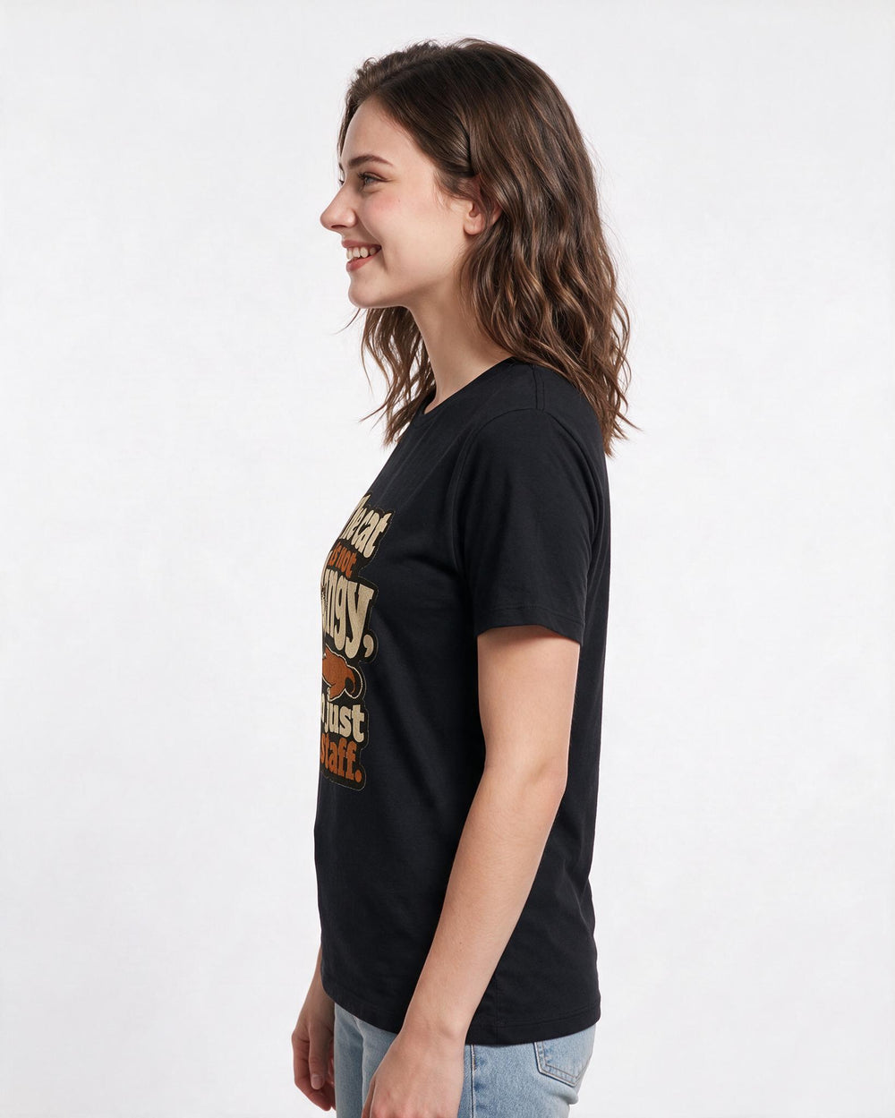 Cat Lover Black T-Shirt for Women – Everyday Expression Graphic Tee product image 2