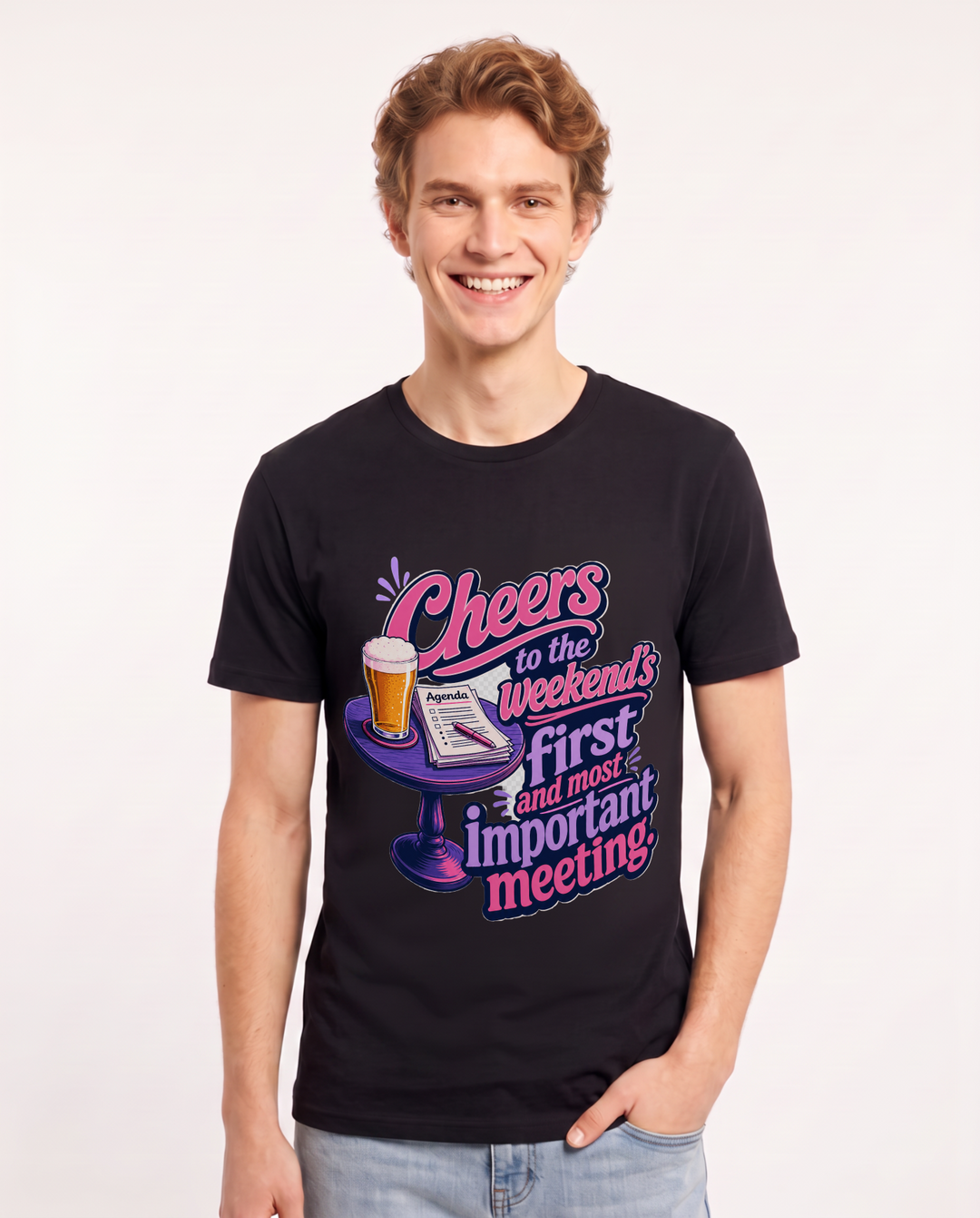 Beer Black T-Shirt for Men – Everyday Expression Graphic Tee product image 3