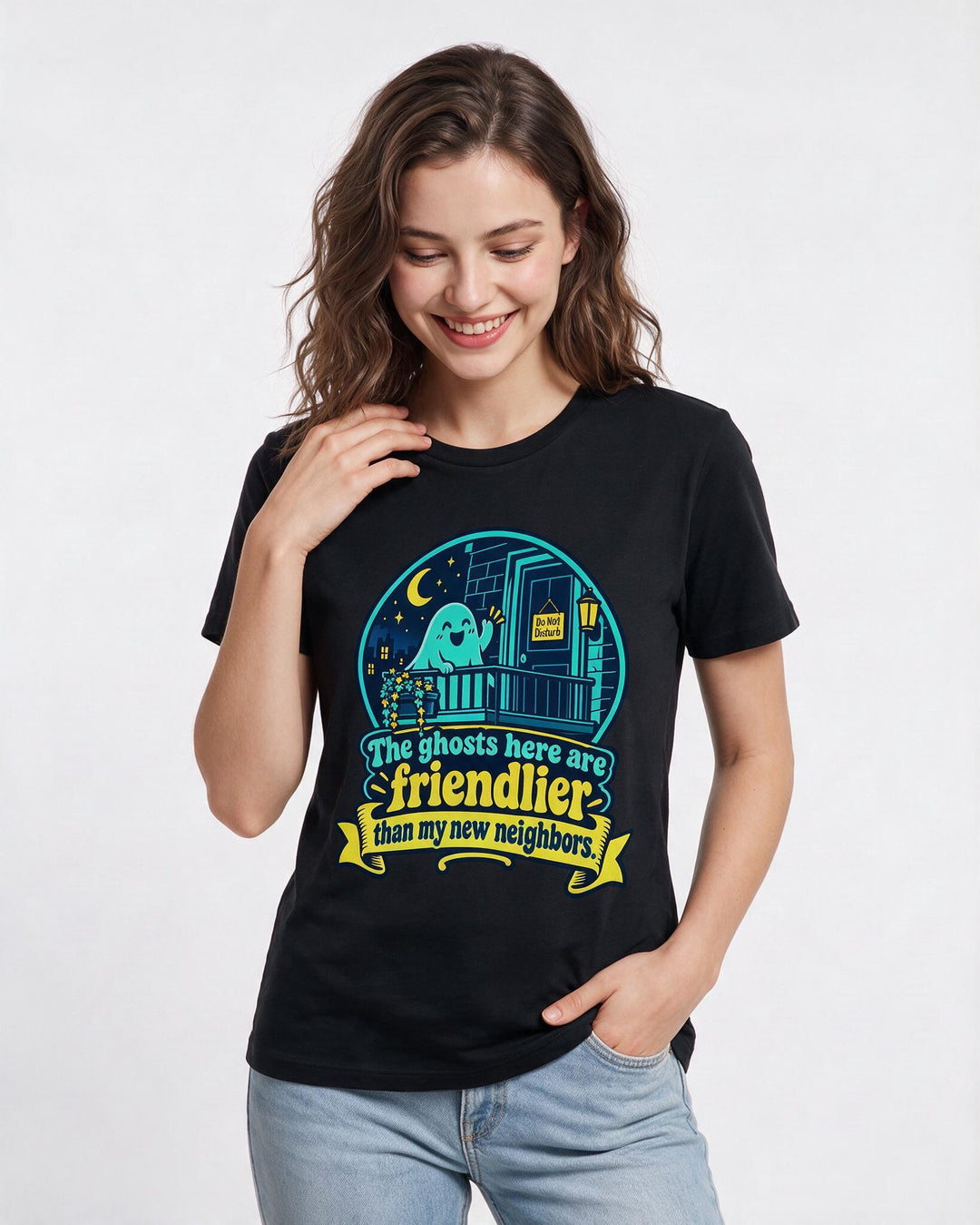 Halloween Black T-Shirt for Women – Halloween Theme Graphic Tee product image 1