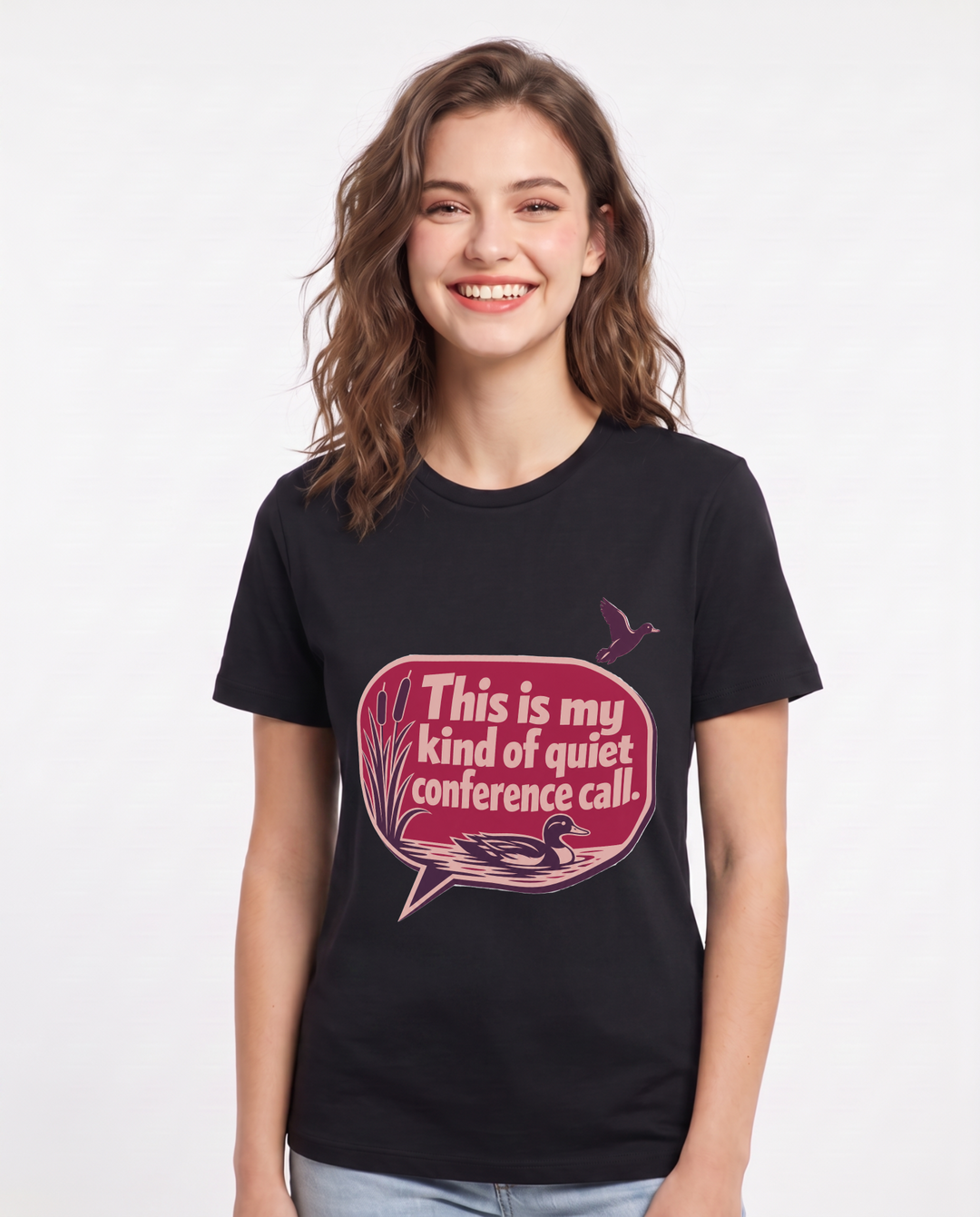 Hunting Women's Black T-Shirt - This is my kind of quiet conference product image 1