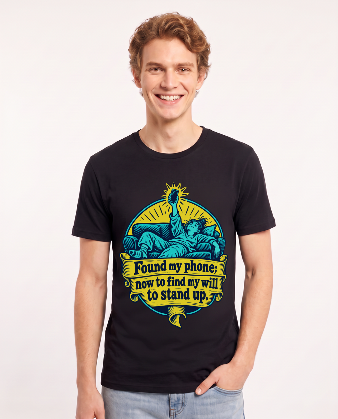 Meme Black T-Shirt for Men – Everyday Expression Graphic Tee product image 3
