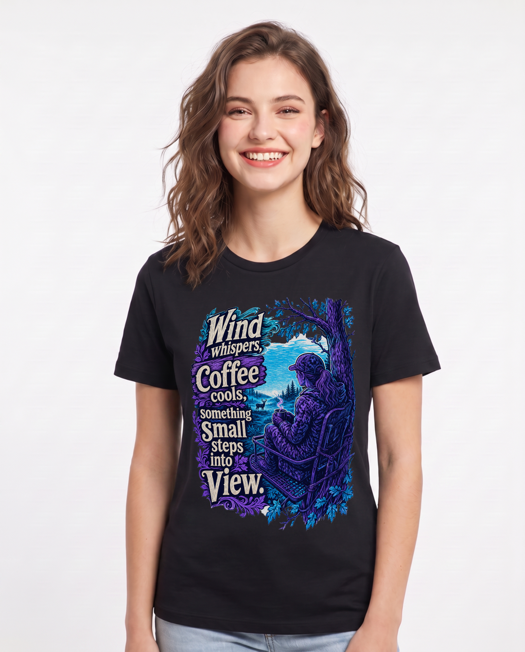Hunting Black T-Shirt for Women – Everyday Expression Graphic Tee product image 3