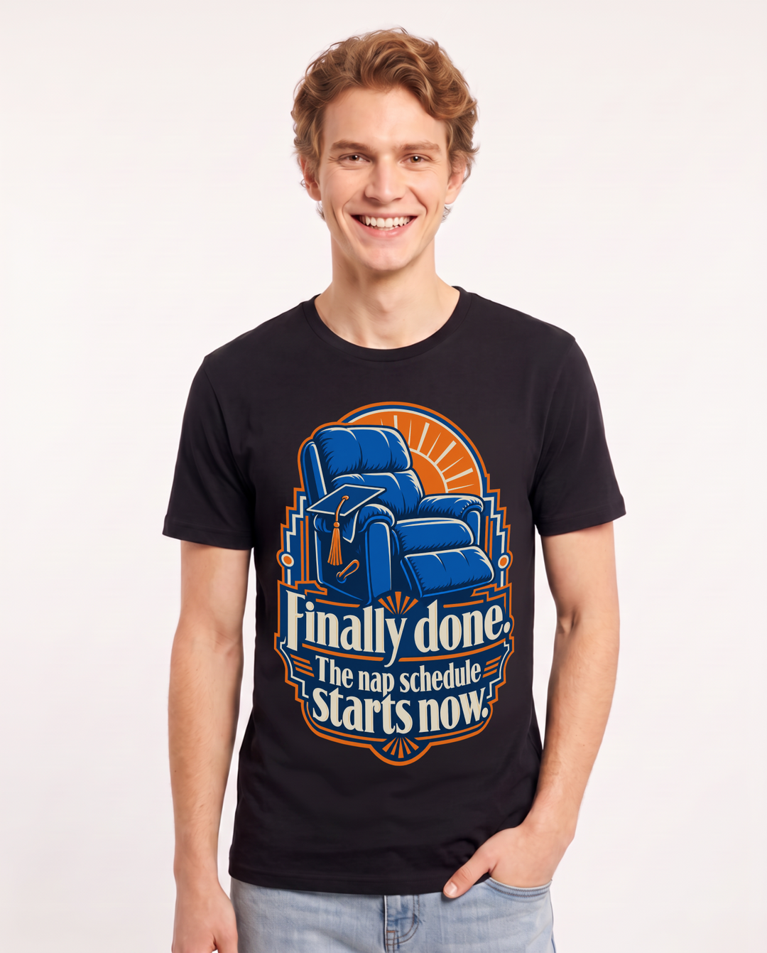 Graduation Black T-Shirt for Men – Everyday Expression Graphic Tee product image 3